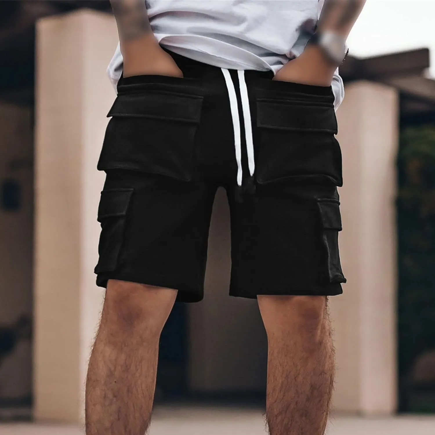 Mens Casual Cargo Shorts Outdoor Lightweight Multi-Pocket Short Relaxed Fit Cotton Work Short Pants