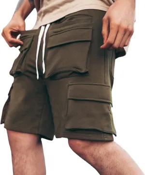 Mens Casual Cargo Shorts Outdoor Lightweight Multi-Pocket Short Relaxed Fit Cotton Work Short Pants