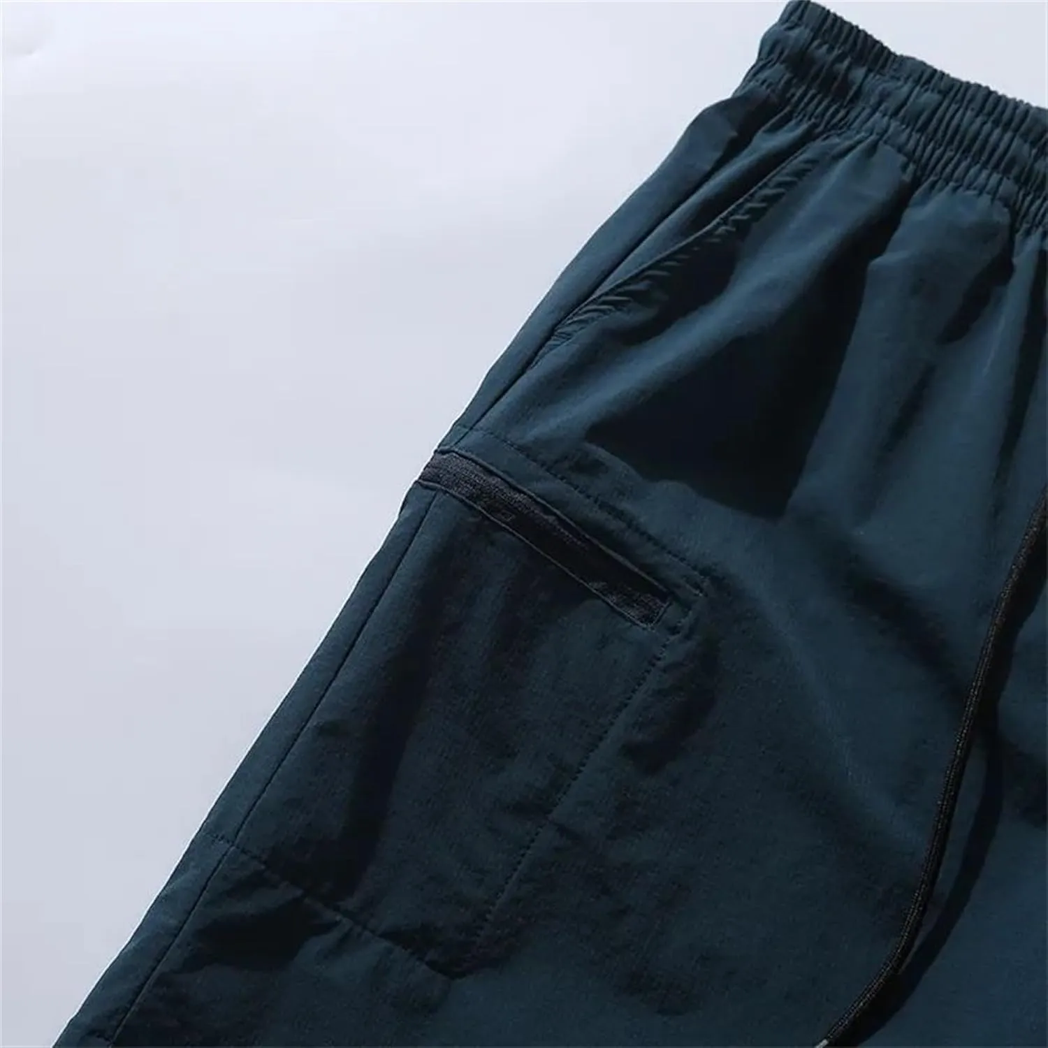 Mens Elastic Waist Cargo Shorts Lightweight Hiking with Multi-Pocket Short Relaxed Fit Casual Outdoor Short Pants