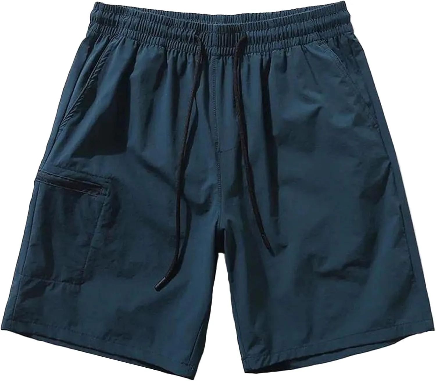 Mens Elastic Waist Cargo Shorts Lightweight Hiking with Multi-Pocket Short Relaxed Fit Casual Outdoor Short Pants