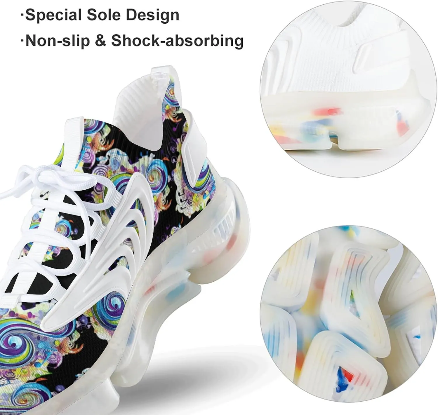 Music Note Mens Sneakers Running Shoes Lightweight Athletic Shoes for Jogging Walking Gym