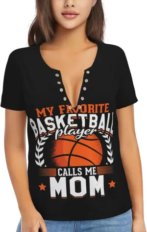 Never Give Up Womens Deep v Neck T-Shirts Short Sleeve Shirts Casual Tee Tops Slim Fit T-Shirt