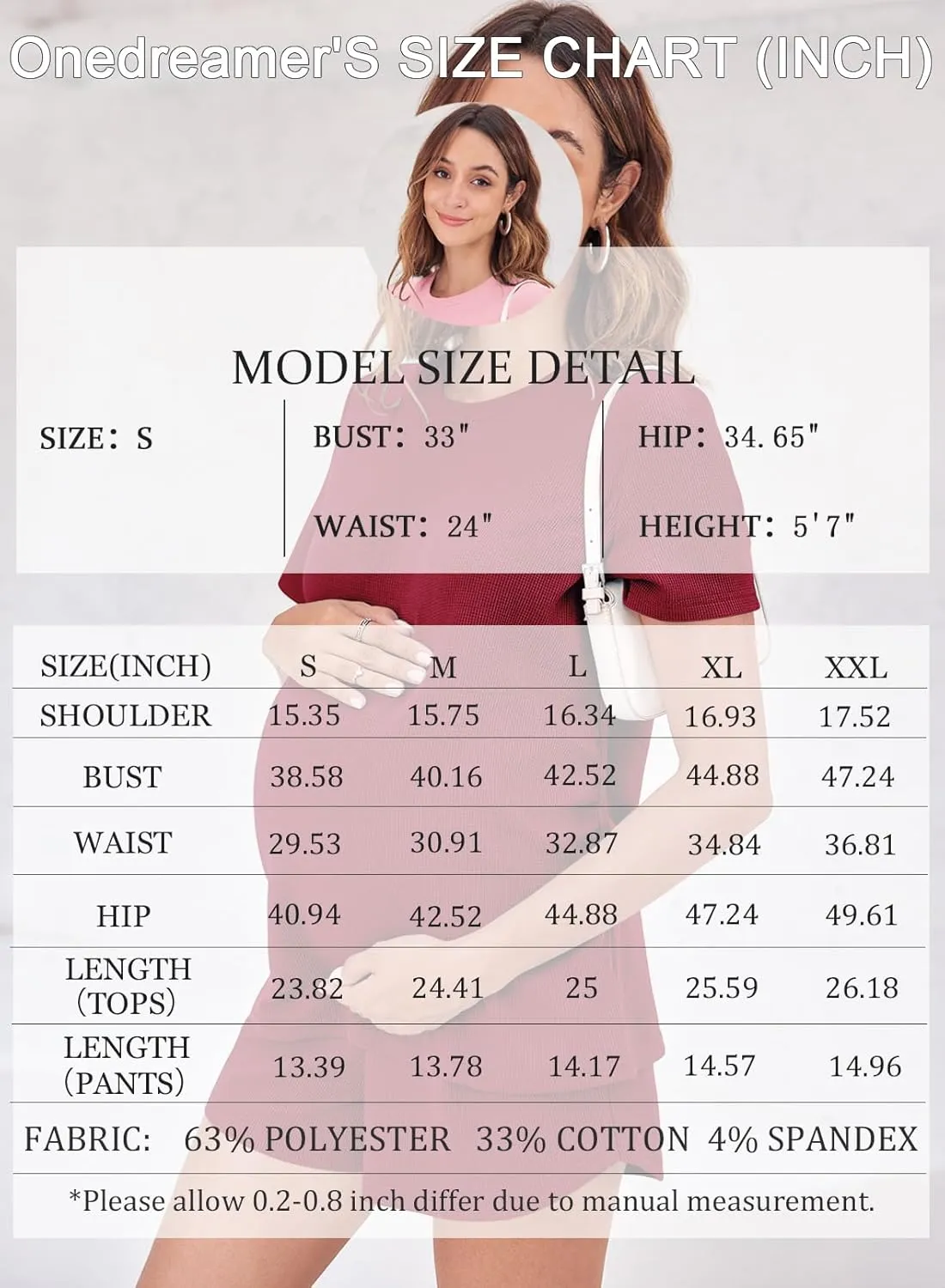 Onedreamer Womens Maternity Pajamas Sets 2 Piece Outfits Short Sleeve Shirts and Shorts Pregnancy Lounge Sets Mama Clothes