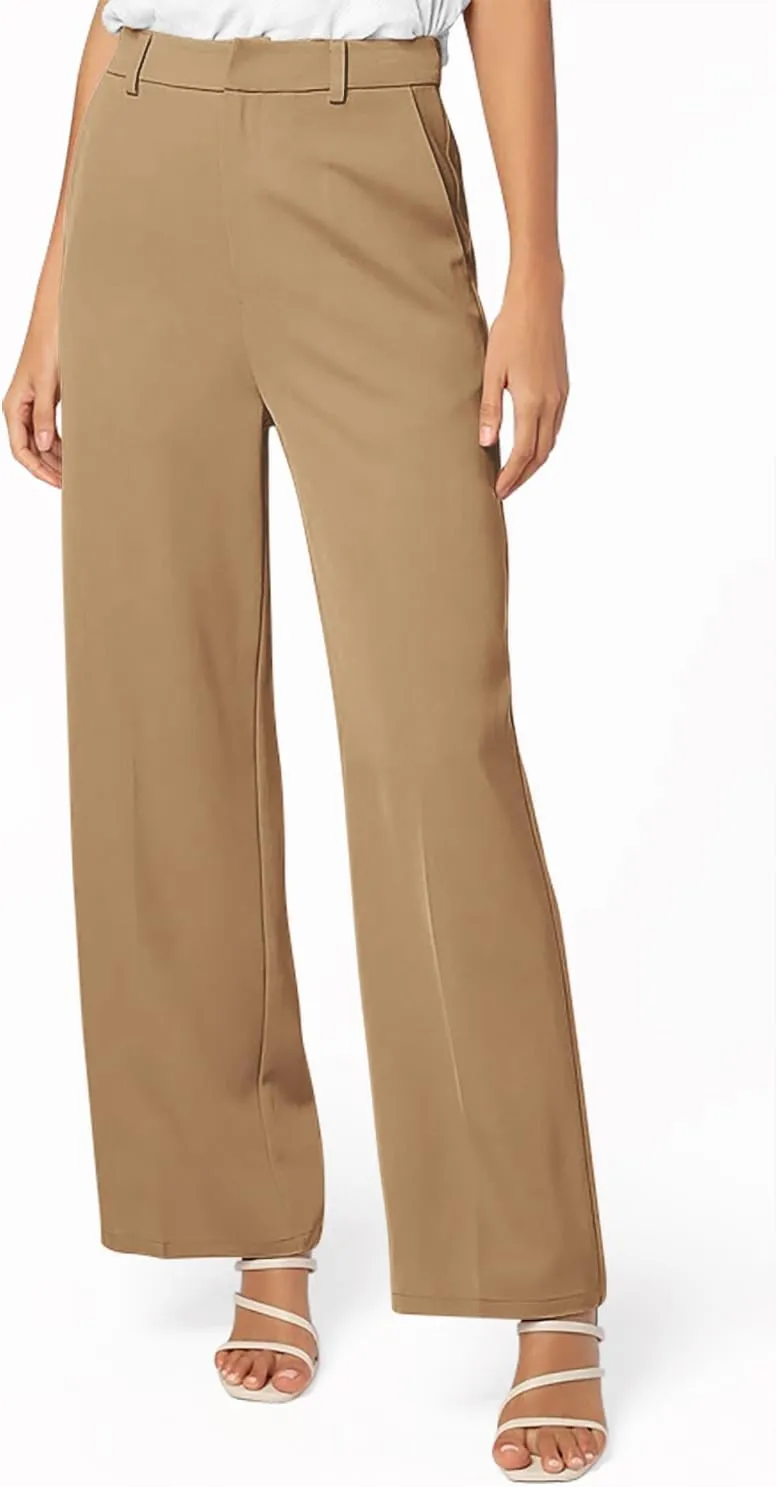 onlypuff Women Pants Work Business Dressy Trousers Wide Leg High Waisted Slacks with Pockets