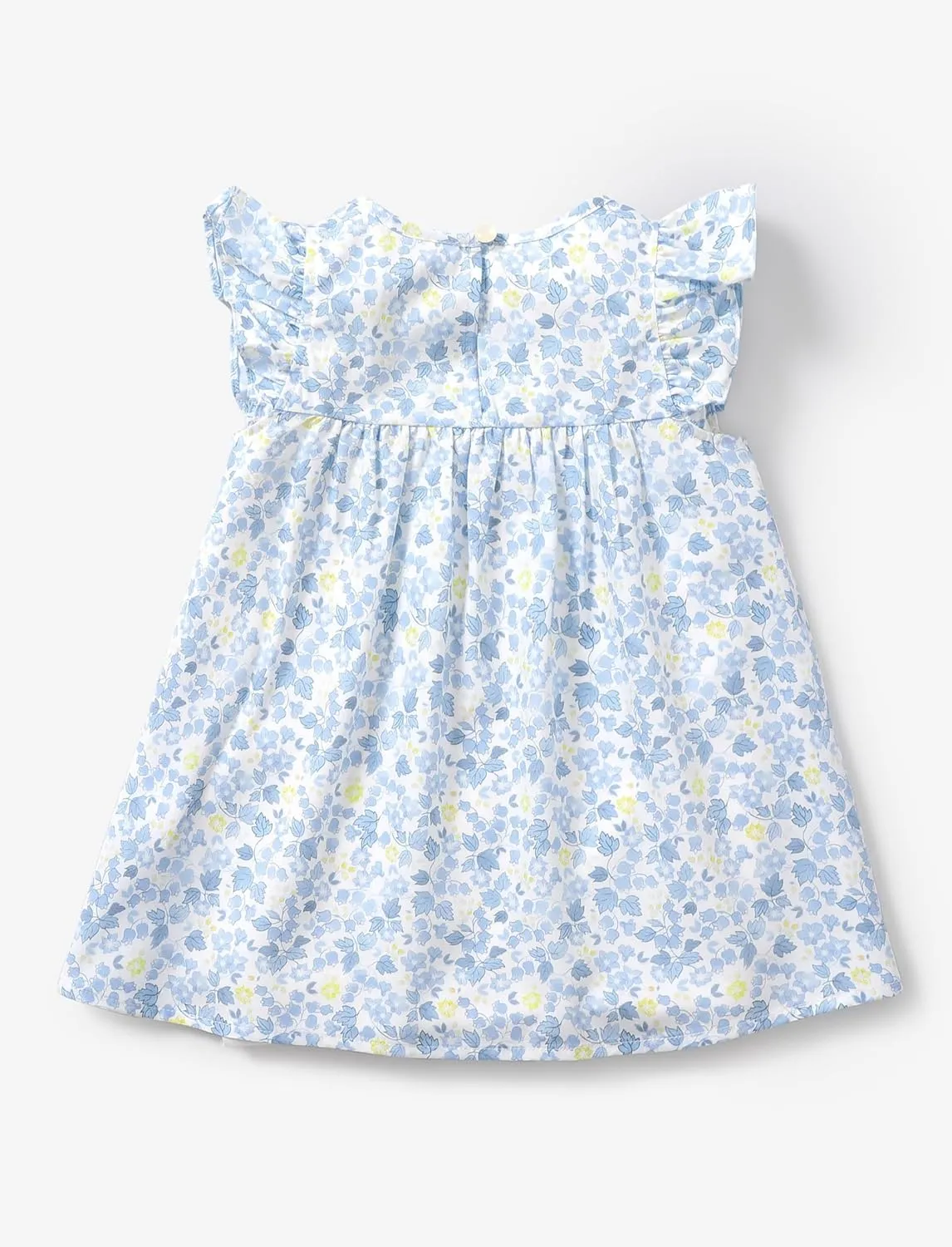 PATPAT Baby Girl's Floral Dress Ruffle Sleeve Cute Playwear Round Neck Dresses