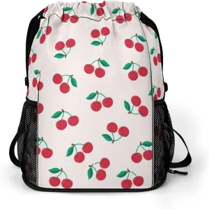 Red Cherry Sports Backpack with Large Mouth Design And Dry Wet Separation for Unisex