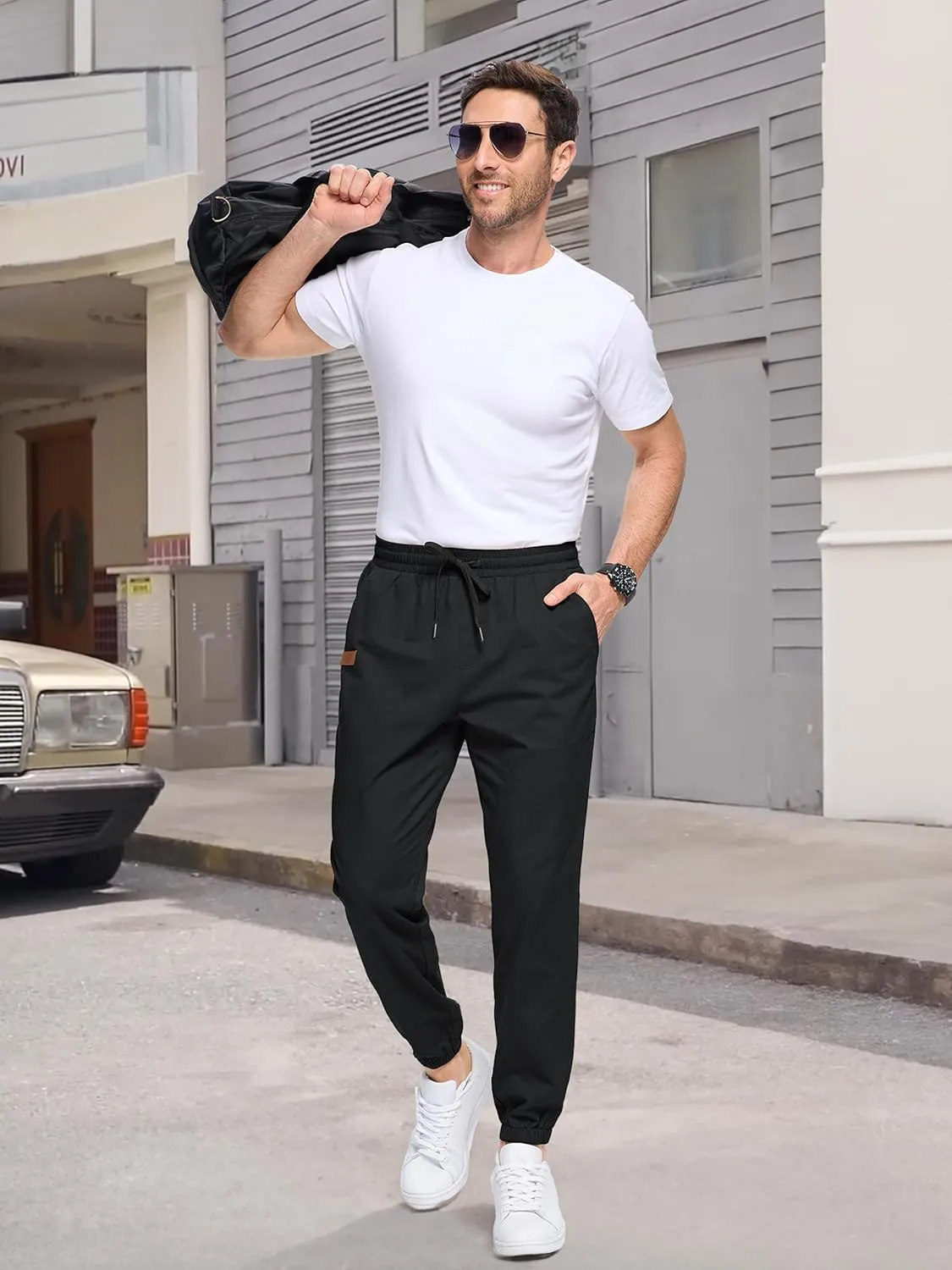 SEVEGO Tall Men's Casual Joggers 30"/32"/34"/36" Inseam Cotton Chino Cargo Pants Hiking Outdoor Sweatpants