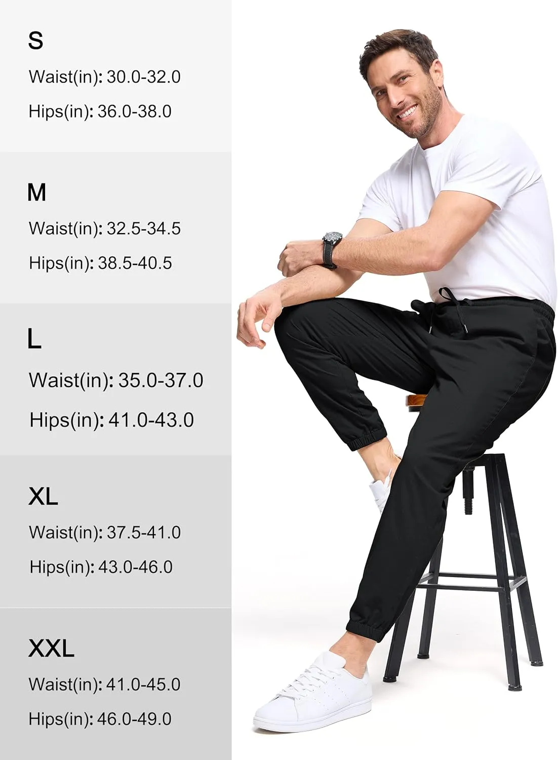 SEVEGO Tall Men's Casual Joggers 30"/32"/34"/36" Inseam Cotton Chino Cargo Pants Hiking Outdoor Sweatpants