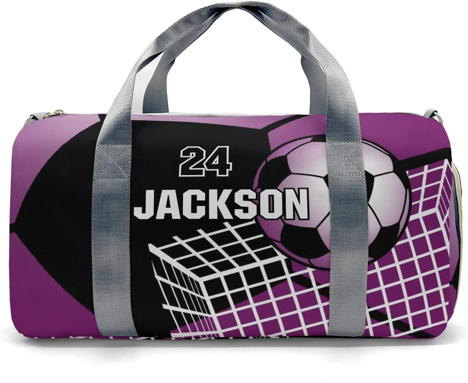 Soccer Ball Gym Grape Gym Bag for Women, Travel Duffle Bag Carry On Weekender Bag with Shoe Compartment