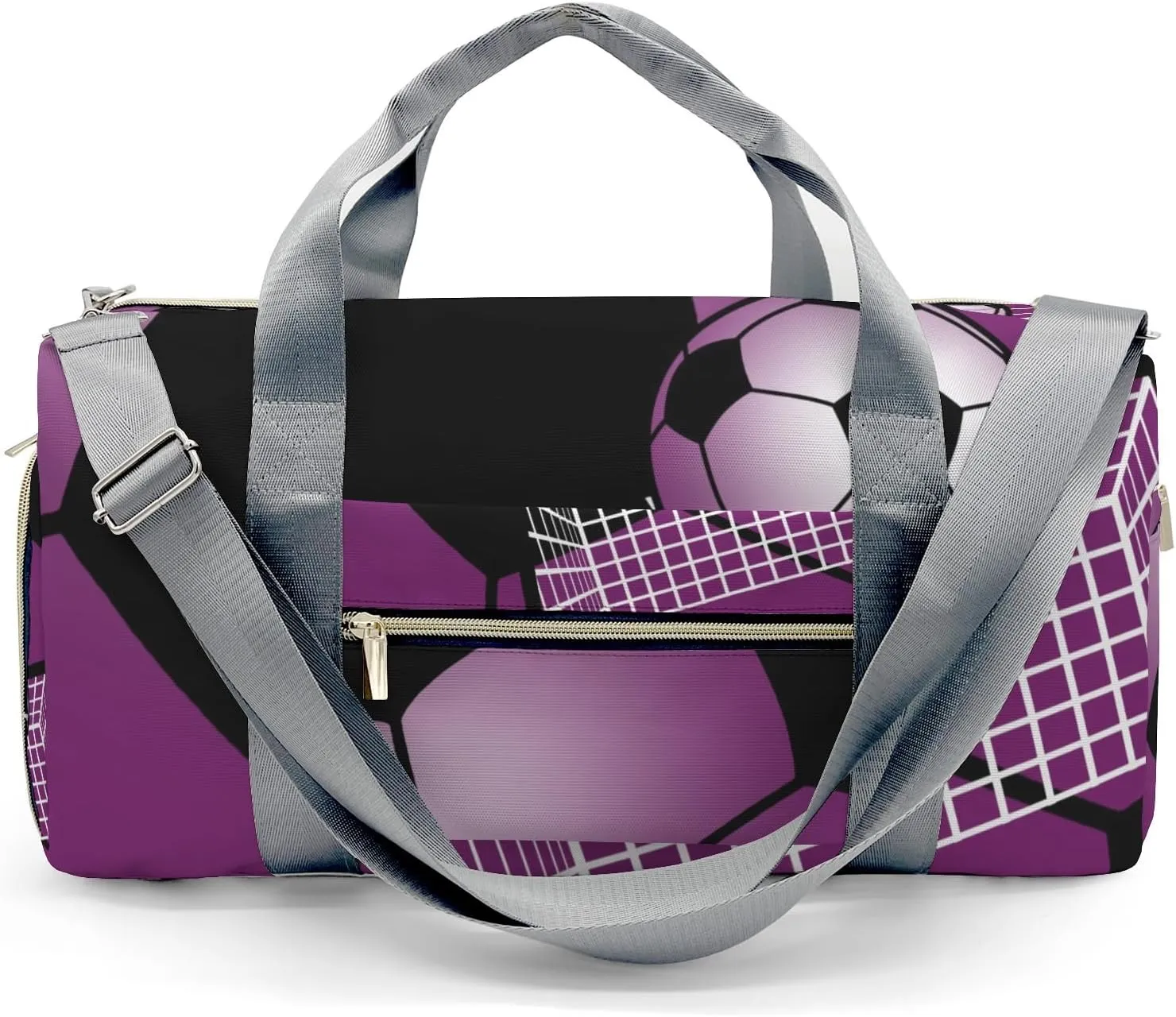 Soccer Ball Gym Grape Gym Bag for Women, Travel Duffle Bag Carry On Weekender Bag with Shoe Compartment
