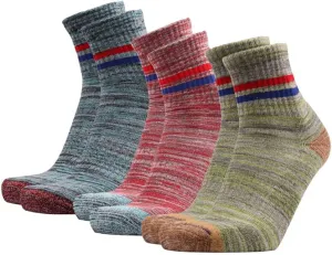 Soft Thick Mid Calf Hiking Vintage Socks | Colorful, Playful, and Comfortable Outdoor Footwear (3 Pack)