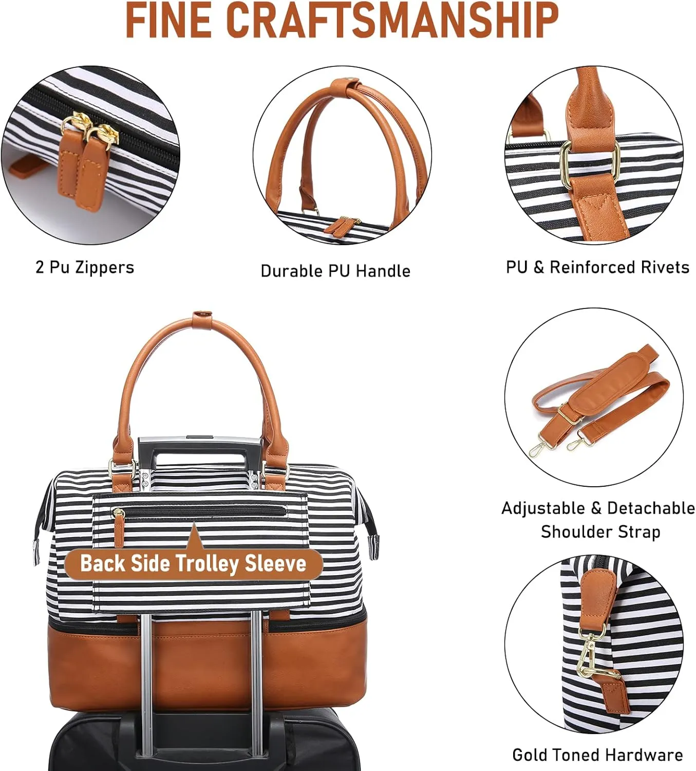 Sucipi Weekender Bags for Women Canvas Travel Duffle Bag with Shoe Compartment Overnight Bag Carry on Gym Duffel with Toiletry Bag for Traveling Weekend Hospital Bags for Labor and Delivery