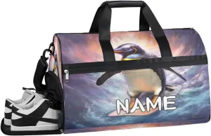 Summer Penguin Ocean Sports Gym Bag with Wet Pocket & Shoes Compartment Travel Duffel Bag for Women Men Custom Sports Gym Bag Personalized Overnight Stay Weekend Tote Beach Luggage