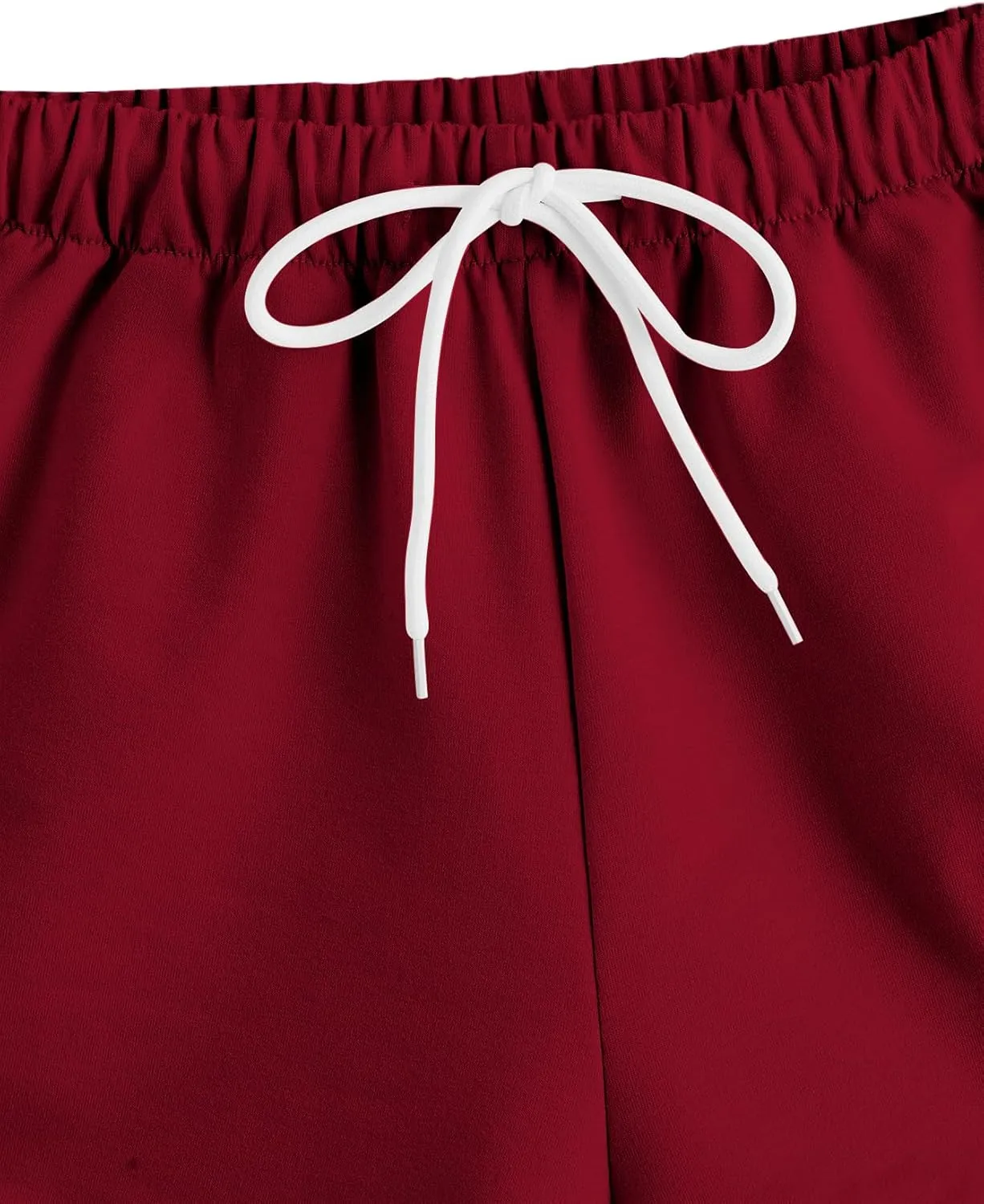 SweatyRocks Women's High Waist Lounge Cute Strawberry Embroidery Drawstring Waist Workout Sweat Shorts