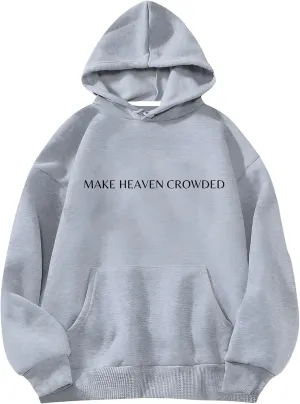 SweatyRocks Women's Letter Graphic Oversized Sweatshirt Long Sleeve Pullover Hoodies with Pocket