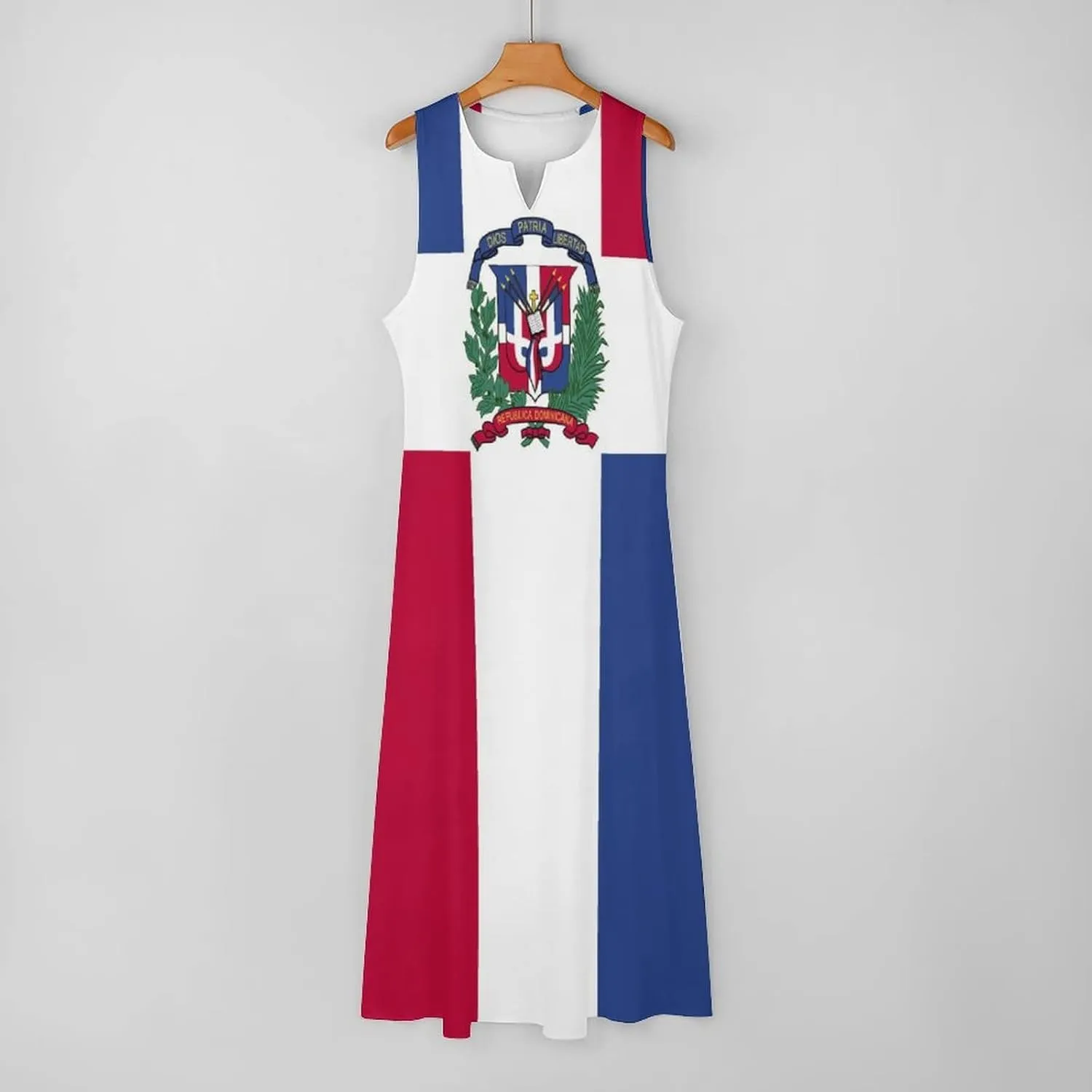TAIZIYEAH Long Dress Dominican Flag Women's Summer Casual Loose Dress Long Dress Short Sleeve for Girls Fashion Skirts 2XL