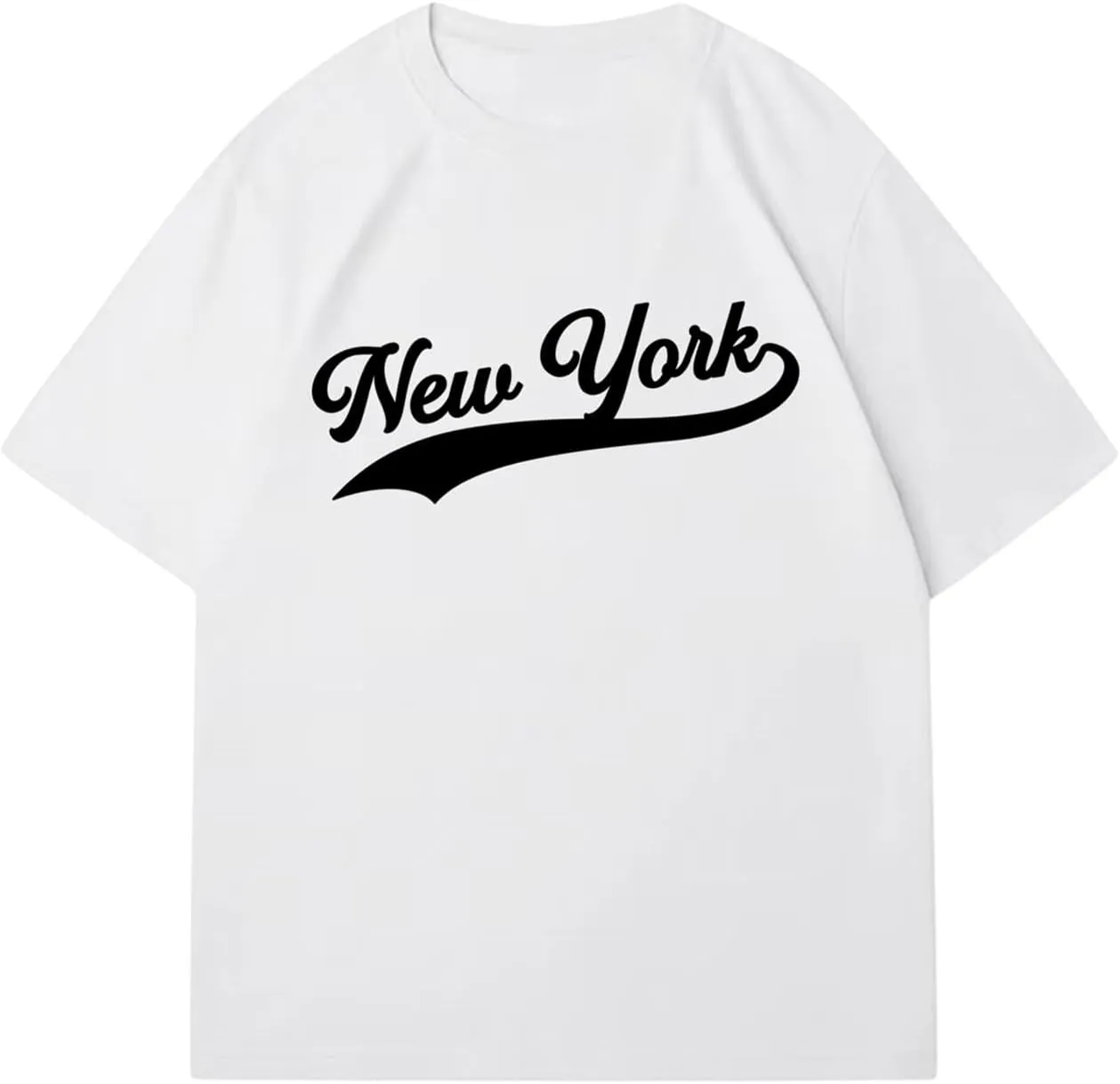 Verdusa Men's Casual Oversized T Shirts Summer Round Neck Short Sleeve Basic Tee Tops