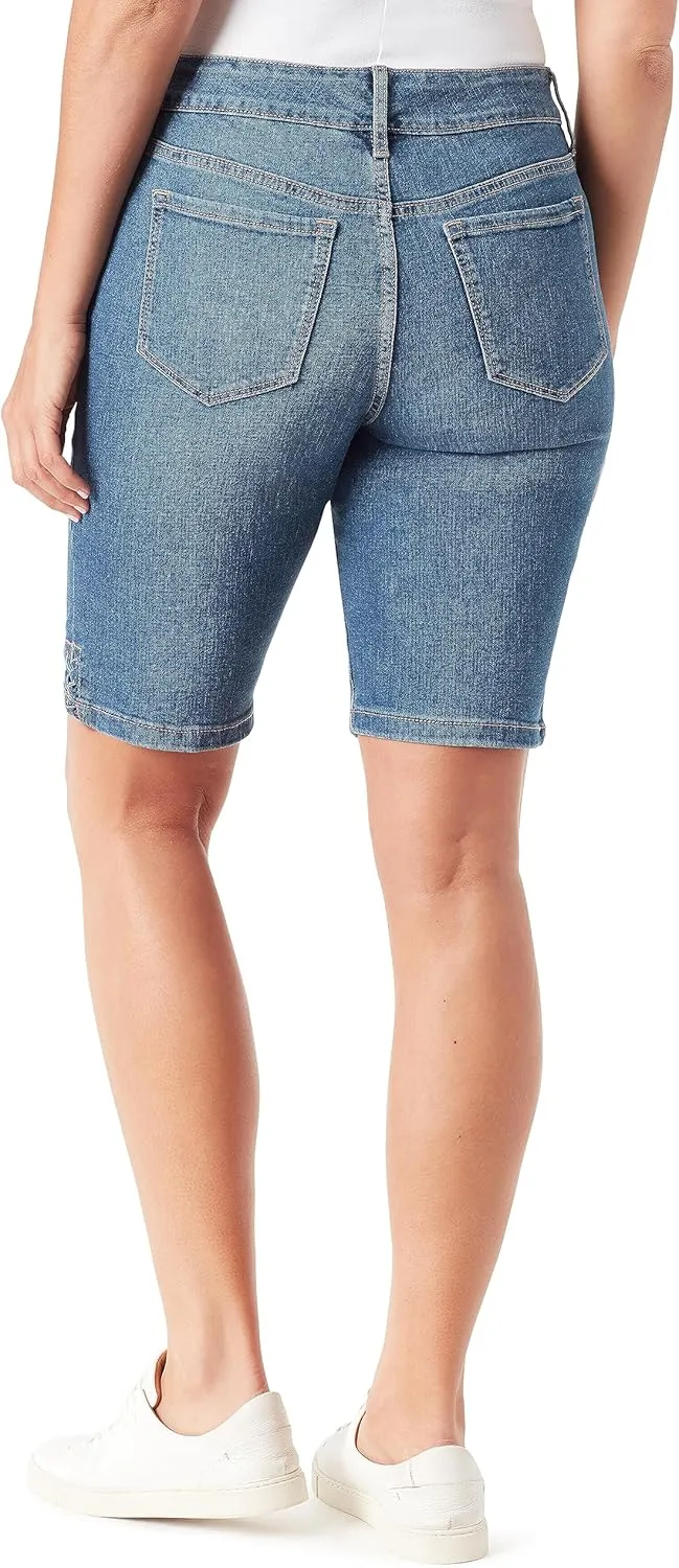 Vintage America Blues Women's Boho Slim Stretch Denim Bermuda Short
