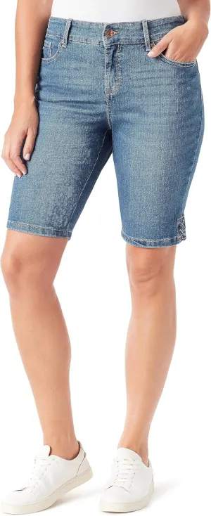 Vintage America Blues Women's Boho Slim Stretch Denim Bermuda Short