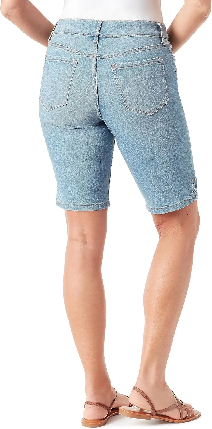 Vintage America Blues Women's Boho Slim Stretch Denim Bermuda Short