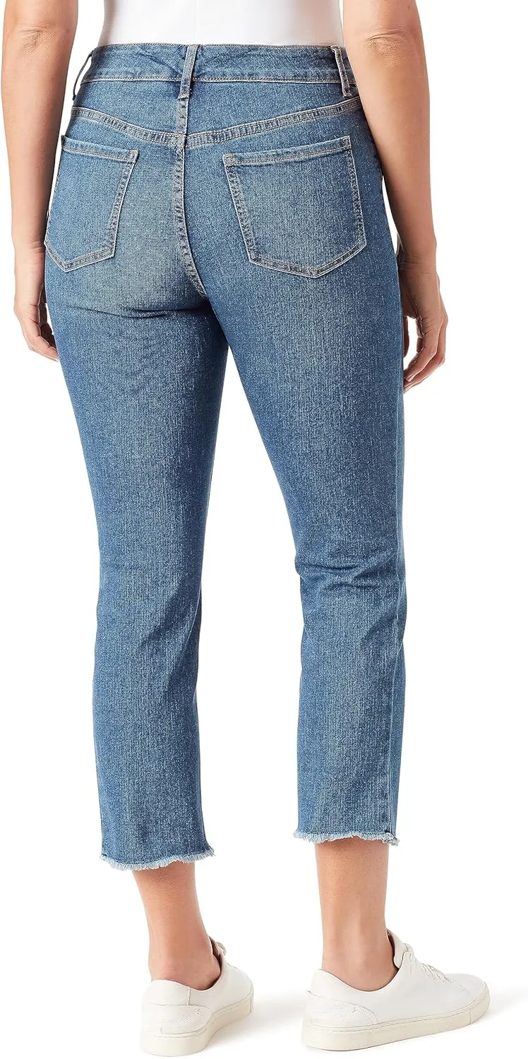 Vintage America Blues Women's Petite Boho Slim Stretch Denim Capri