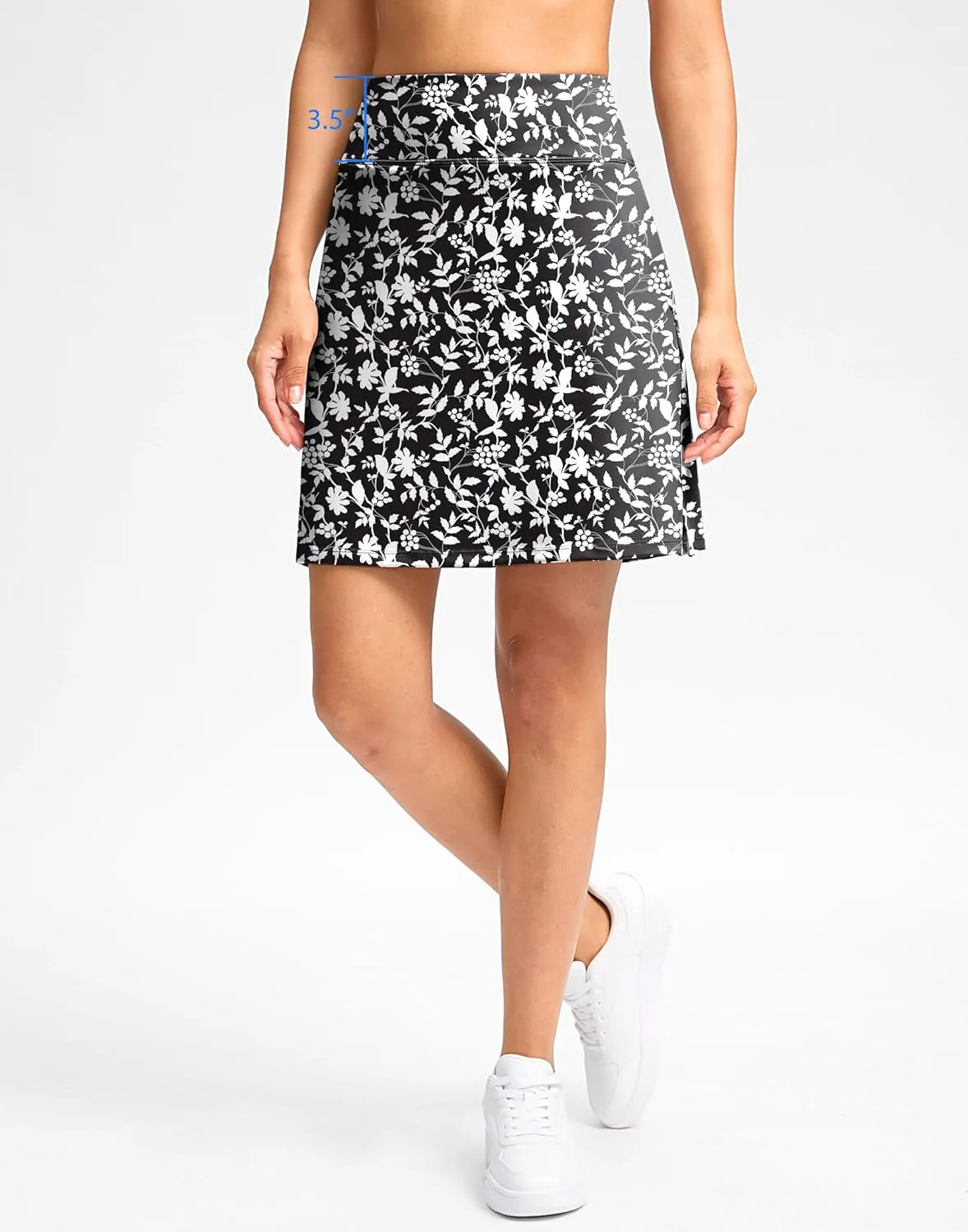 Viodia 18" Skorts for Woman with Pockets High Waisted Golf Tennis Skirts Knee Length Long Skort for Women Dressy Casual