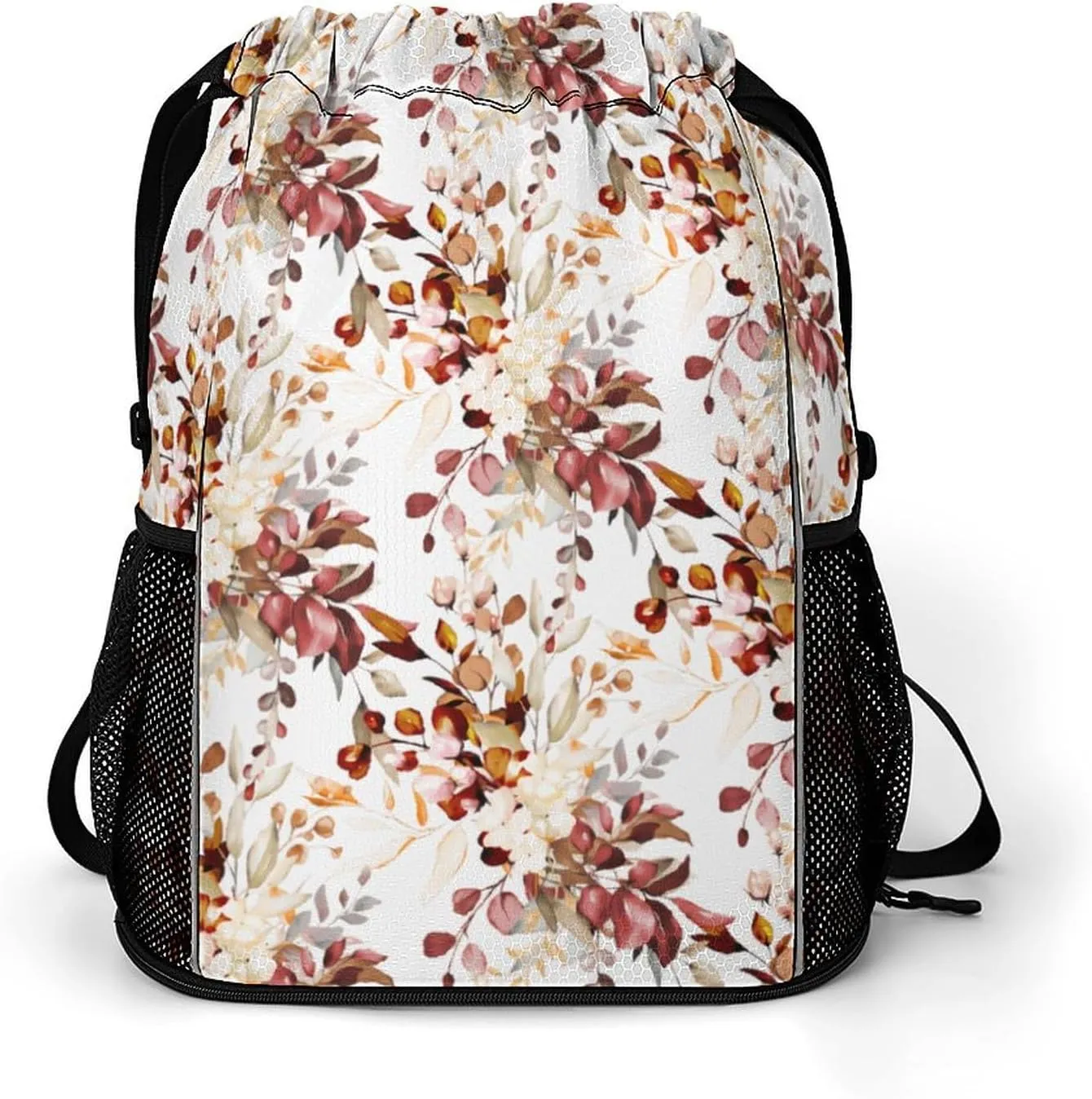 Watercolor Fall Rustic Gum Eucalyptus Sports Backpack with Large Mouth Design And Dry Wet Separation for Unisex