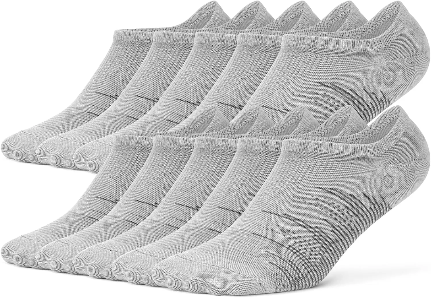 wernies No Show Socks Men 10 Pairs Ankle Low Cut Cotton Men Socks with Non Slip Grips 6-10/11-13