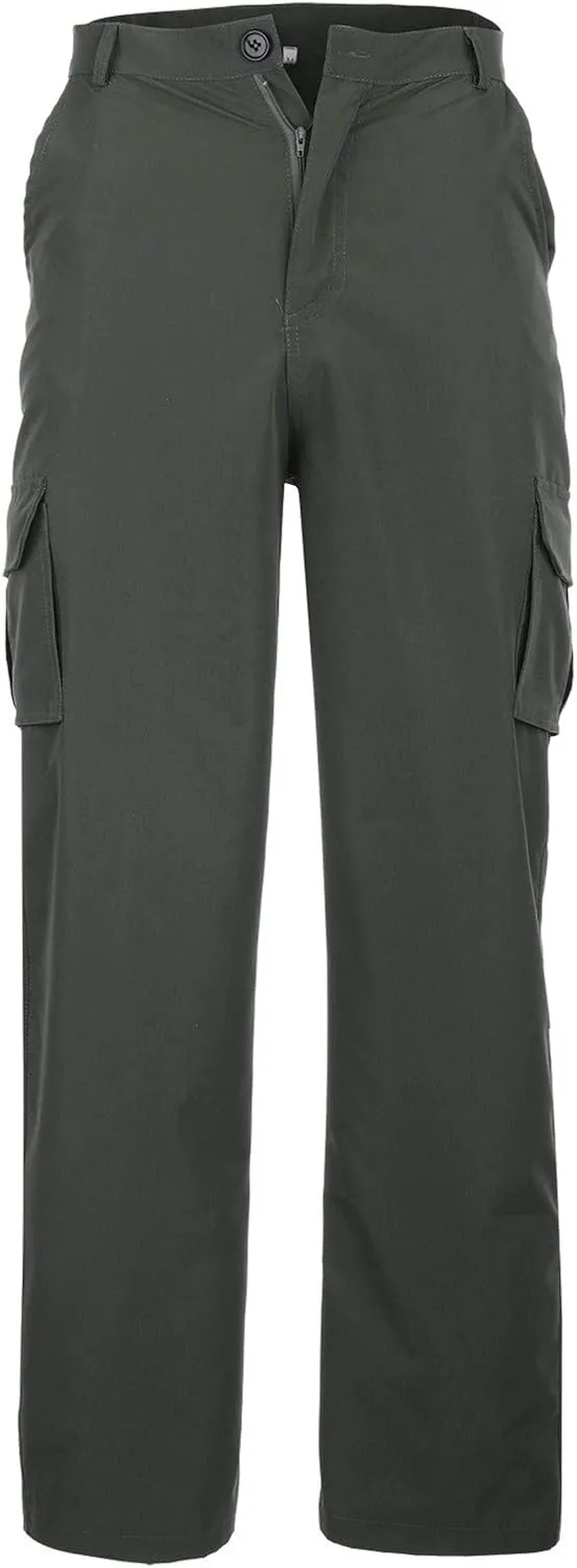 Wide Leg Hiking Pants for Men Zip Up Stretch Lightweight Outdoor Cargo Pants Multi Pockets Relaxed Fit Casual Sweatpants
