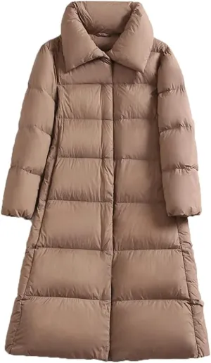Winter Women's Down Coat Padded Warm Thick Long Puffer Jacket Casual Parkas Overcoat
