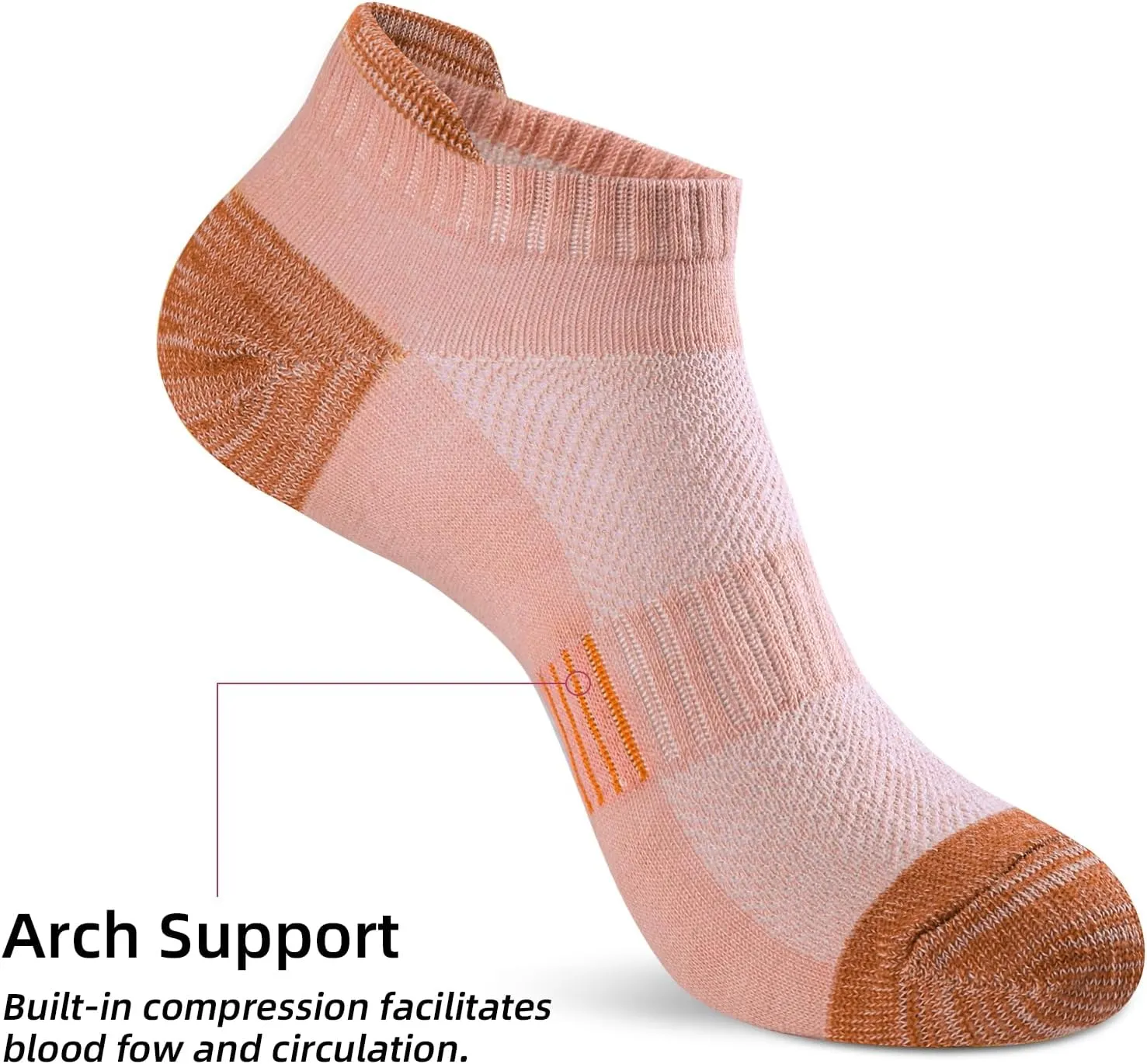 Women Ankle Socks Athletic Thick Cushioned Running anti blister socks women 5 Pair Pack