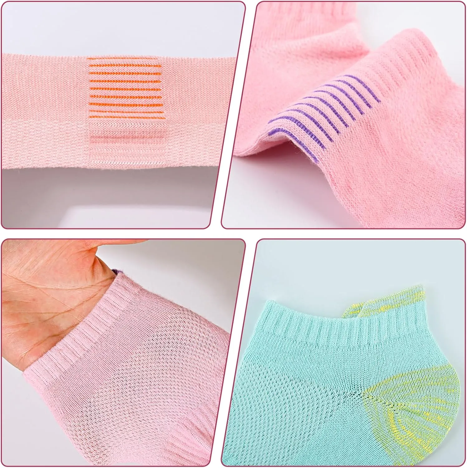 Women Ankle Socks Athletic Thick Cushioned Running anti blister socks women 5 Pair Pack