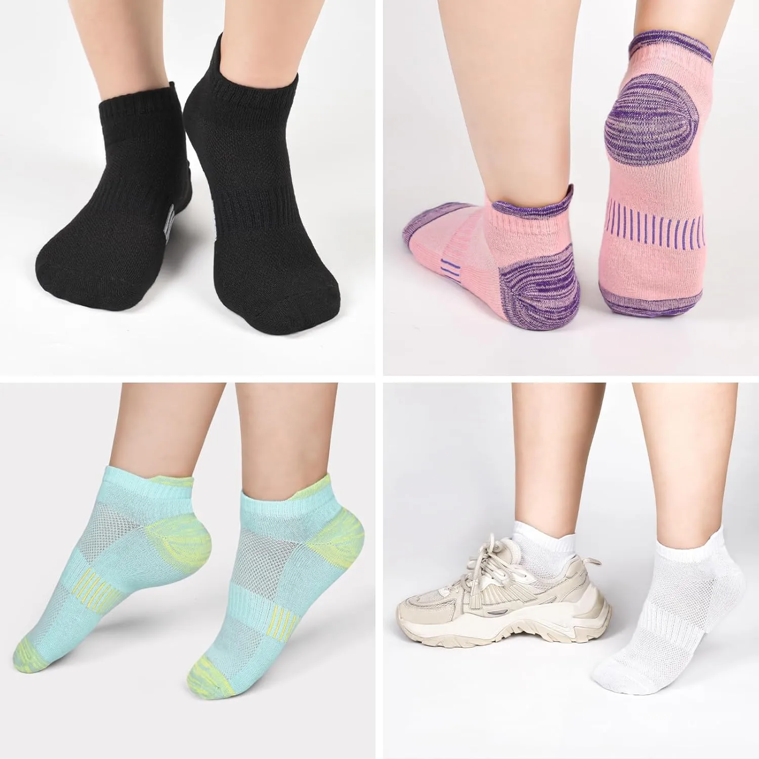 Women Ankle Socks Athletic Thick Cushioned Running anti blister socks women 5 Pair Pack