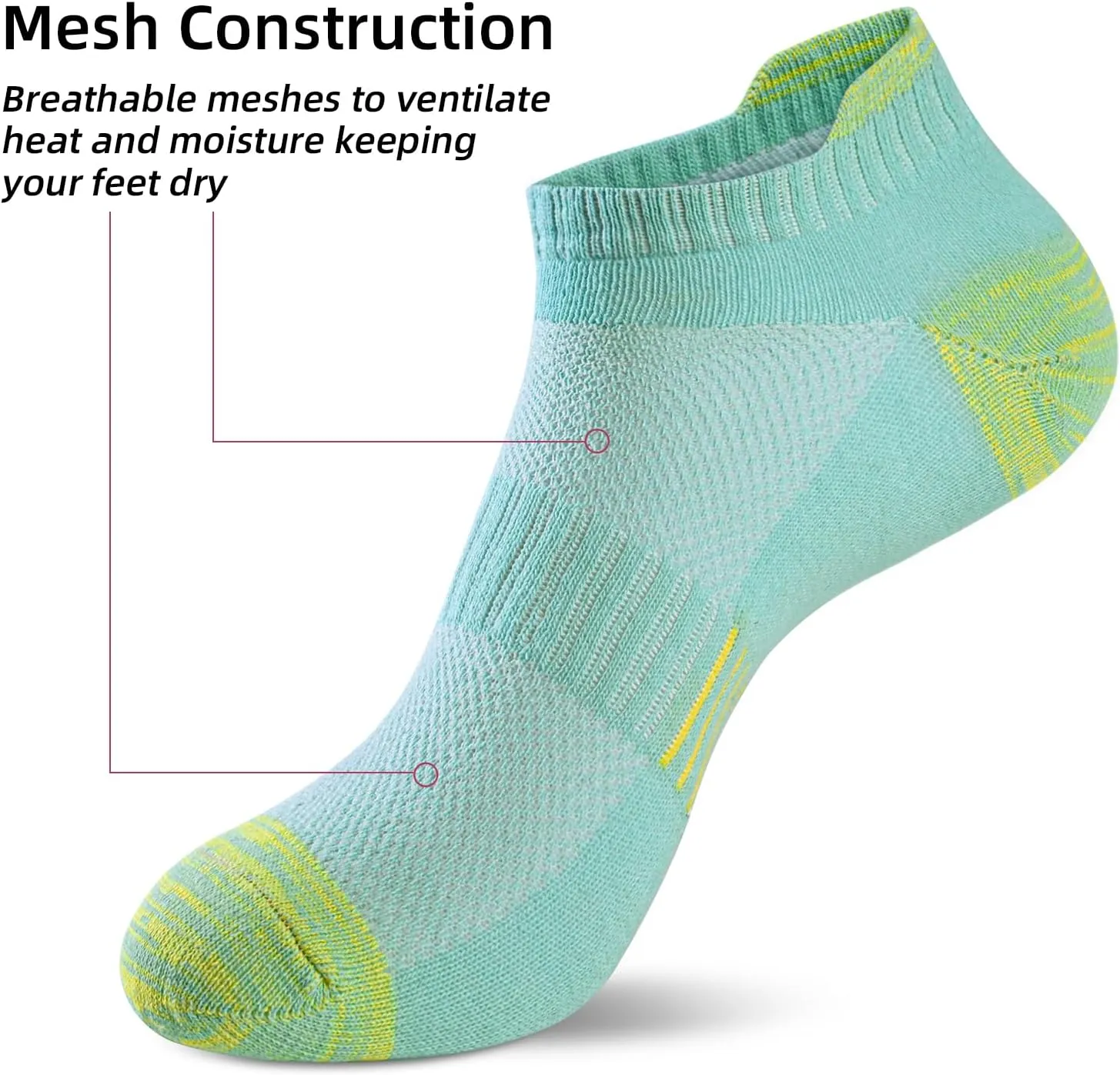 Women Ankle Socks Athletic Thick Cushioned Running anti blister socks women 5 Pair Pack