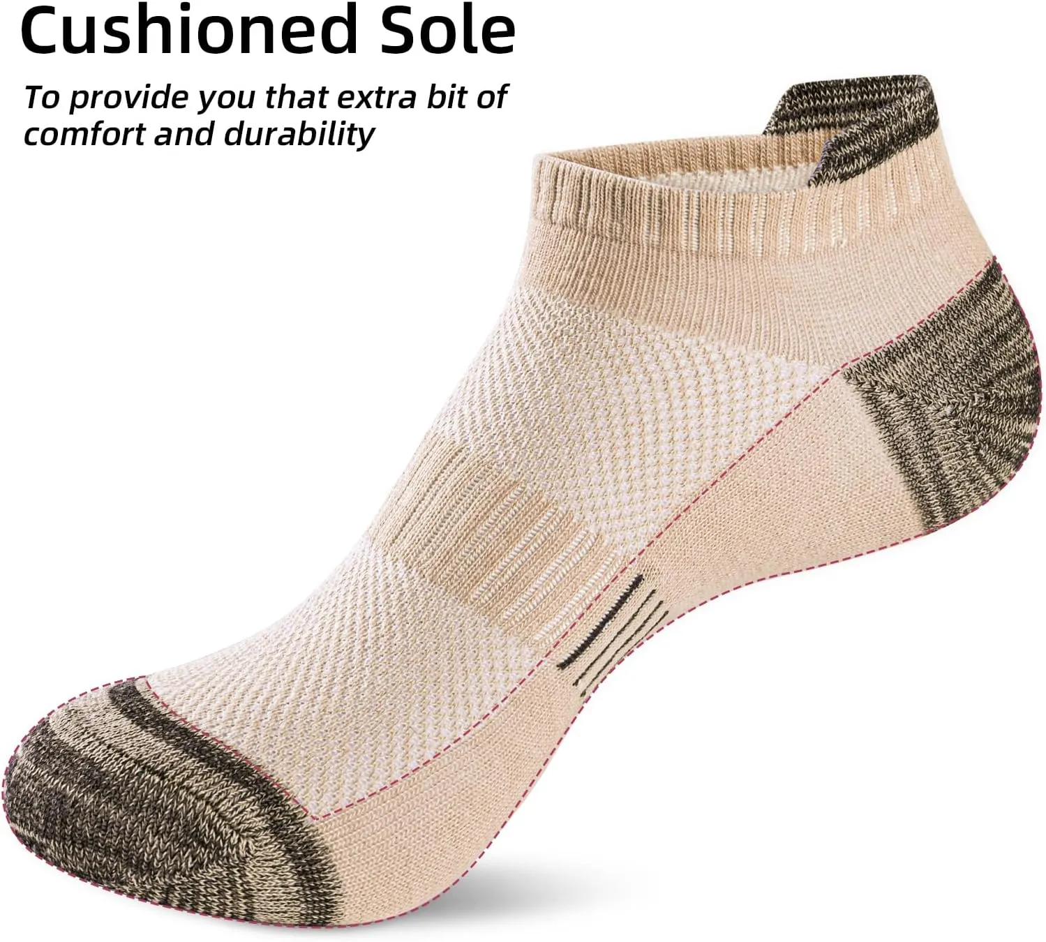 Women Ankle Socks Athletic Thick Cushioned Running anti blister socks women 5 Pair Pack
