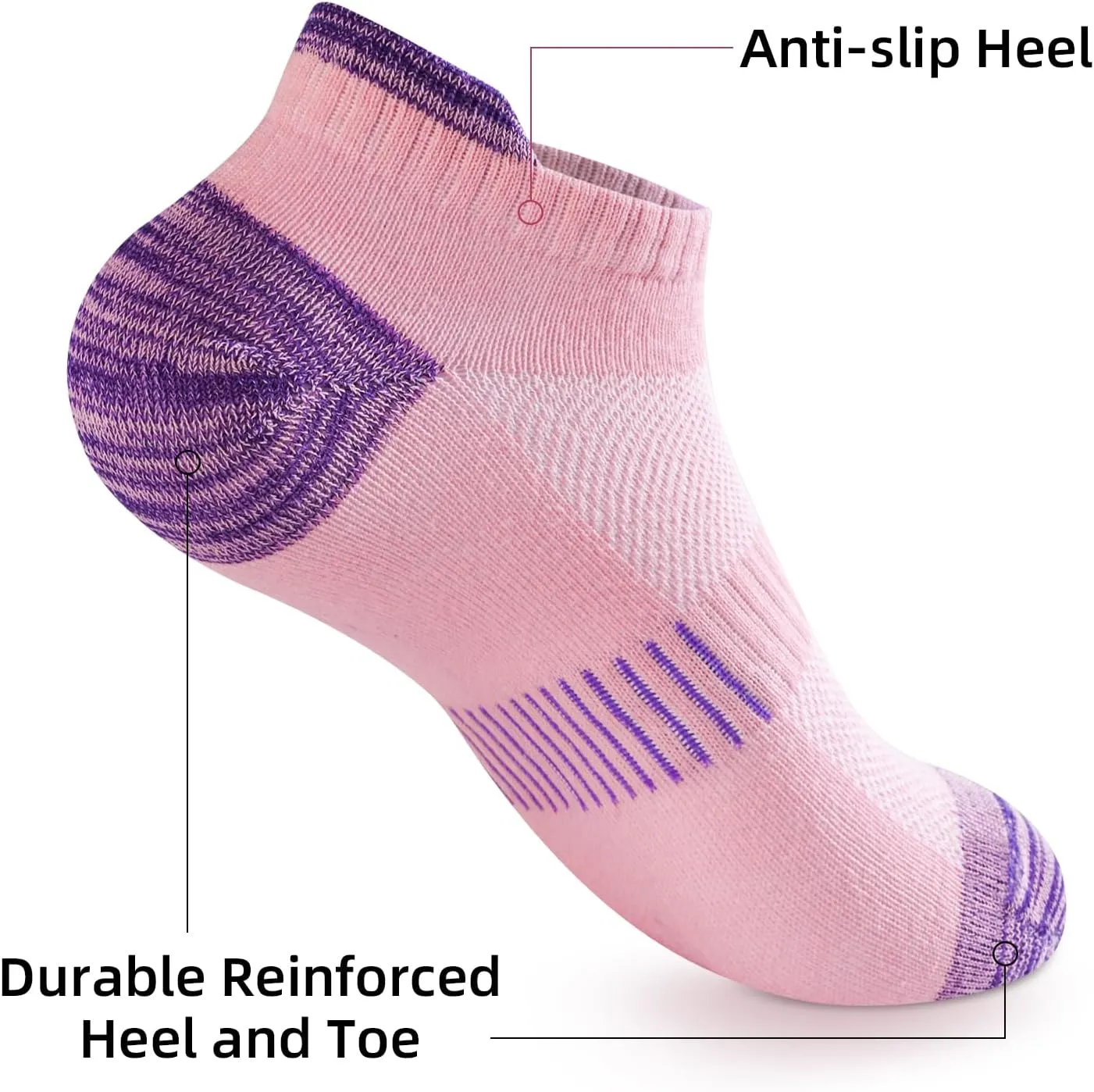 Women Ankle Socks Athletic Thick Cushioned Running anti blister socks women 5 Pair Pack