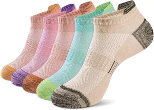 Women Ankle Socks Athletic Thick Cushioned Running anti blister socks women 5 Pair Pack