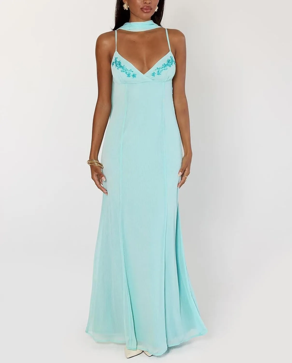 Women Floral Tube Maxi Dress with Scarf Sexy Strapless Backless Bodycon Long Dress Summer Mesh Cocktail Sundress