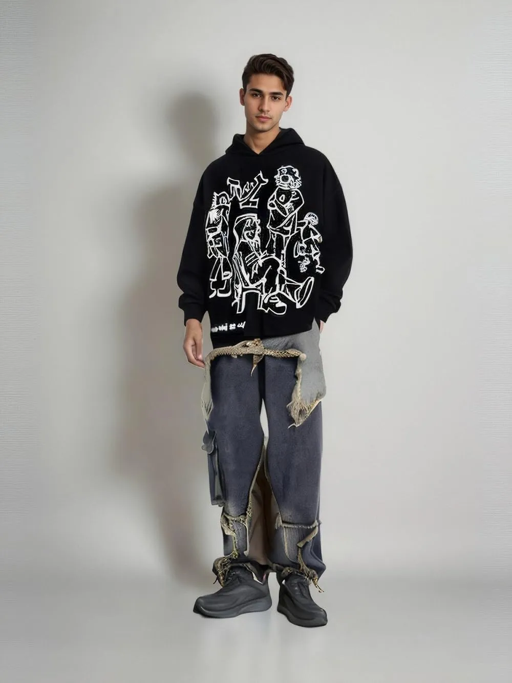 Women Rhinestone Graphic Hoodies Y2k Full Zip Up Jacket Men Gothic Oversized Aesthetic Hoodie Clothes Casual Sweatshirt