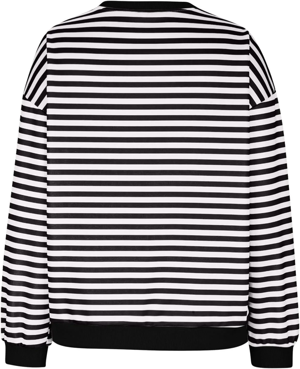 Women Sweatshir Striped Oversized Long Sleeve Crewneck Hoodies Shirt 2024 Fall Pullover Top Trendy Preppy Clothes