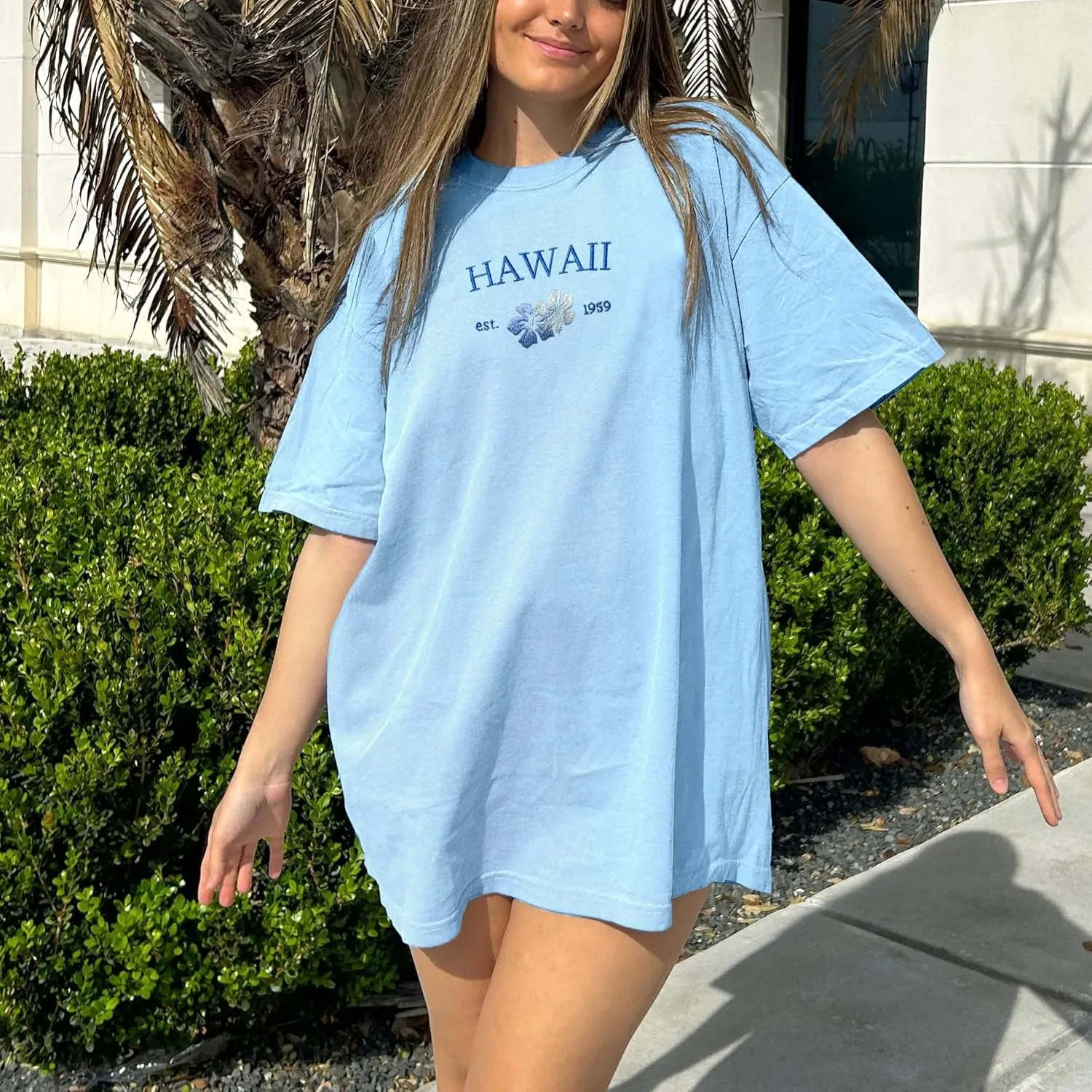 Women Teen Girls Oversized Graphic T Shirts Short Sleeve Aesthetic Baggy Top Y2K Summer Coastal Beach Tees