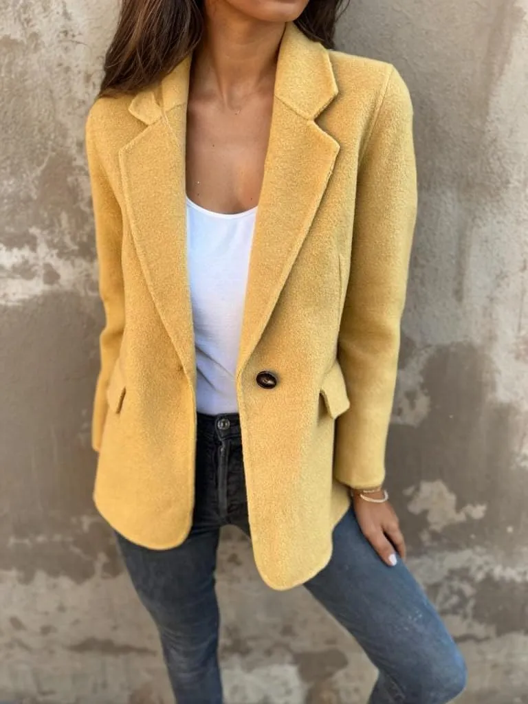 Women Wool Blend Shackets Jacket Lightweight Notched Lapel Open Front Tweed Blazer Pea Coats for Women 2024