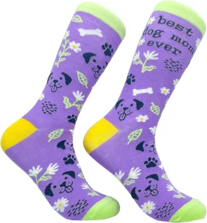 Women's Best Dog Mom Ever Socks Funny Mothers Day Pet Puppy Animal Lover Graphic Novelty Footwear One Size