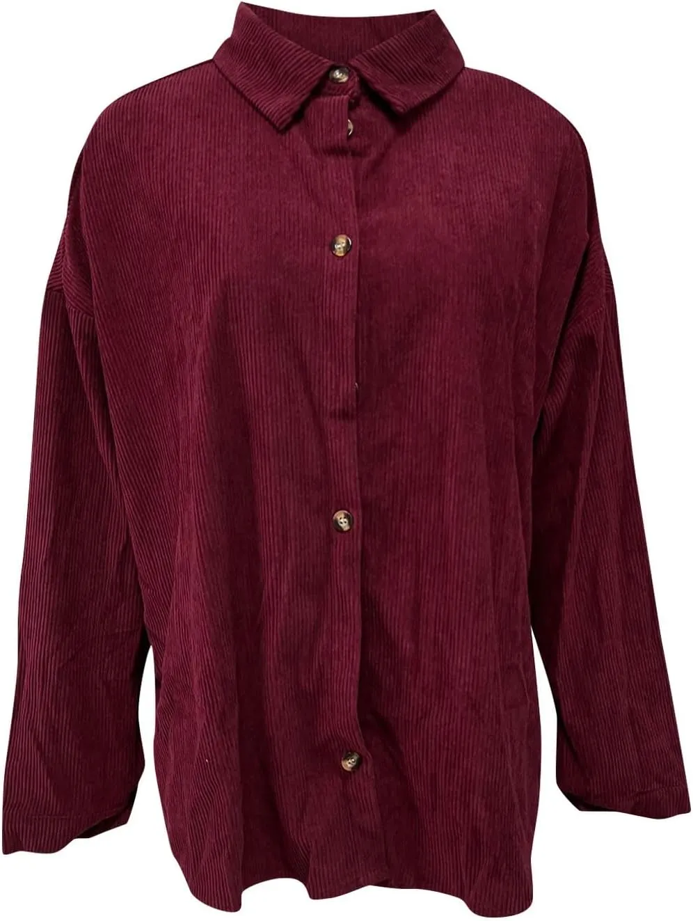Women's Corduroy Shirt Long Sleeve Button Down Shacket Jacket Casual Oversized Top Trendy Versatile Fall Coats 2024