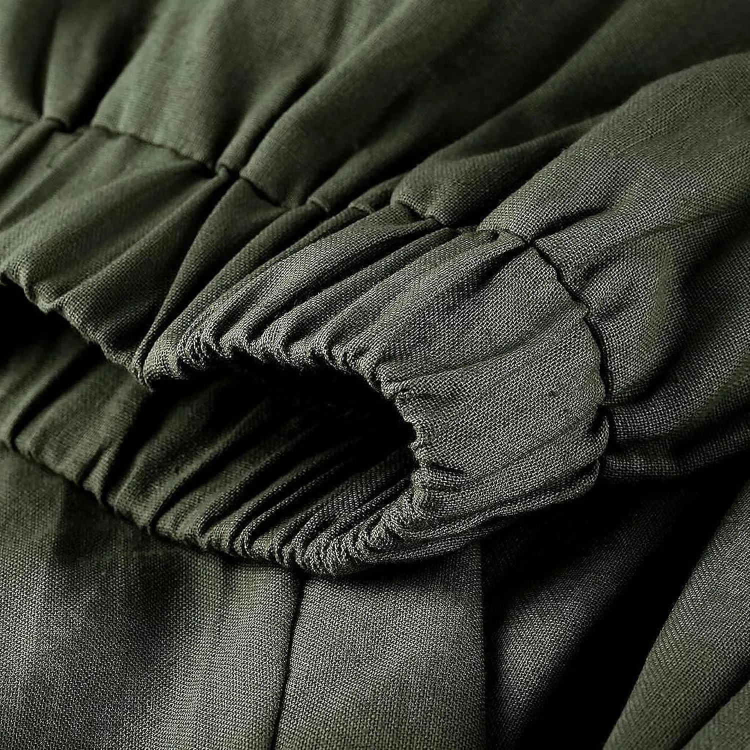 Women's Cotton Linen Pants Summer 2025 Casual Capri Pants with Pockets Cropped High Waisted Comfy Baggy Trousers