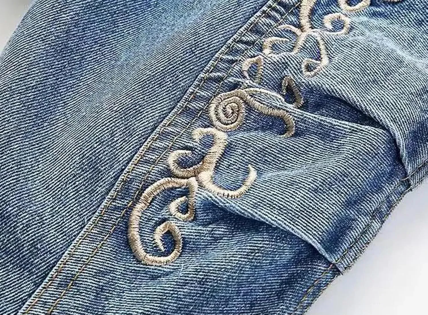 Women's Jean Jacket Embroidery Lapel Fleece Lined Button Up Denim Jacket Work Casual Trucker Coats