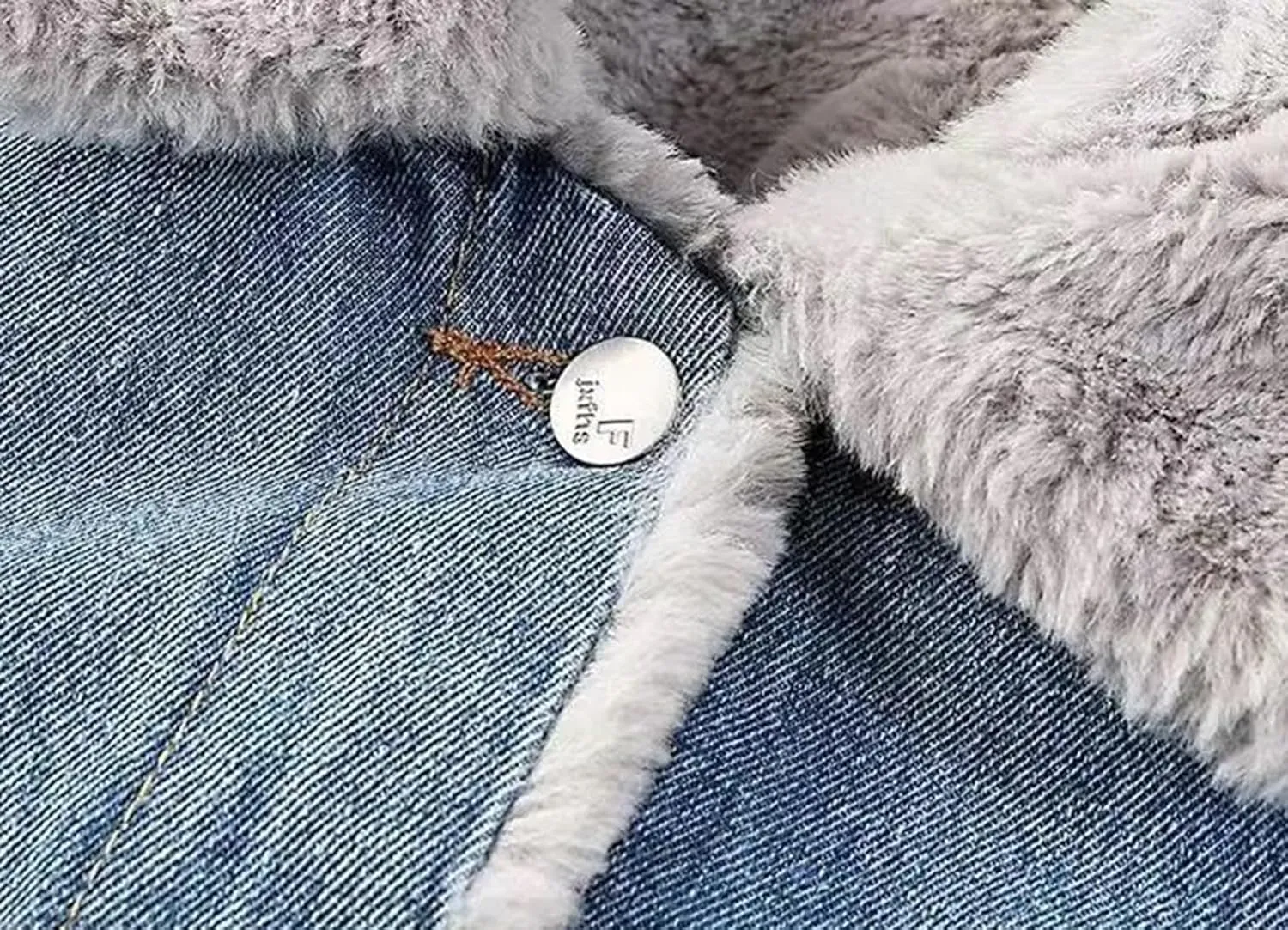 Women's Jean Jacket Embroidery Lapel Fleece Lined Button Up Denim Jacket Work Casual Trucker Coats