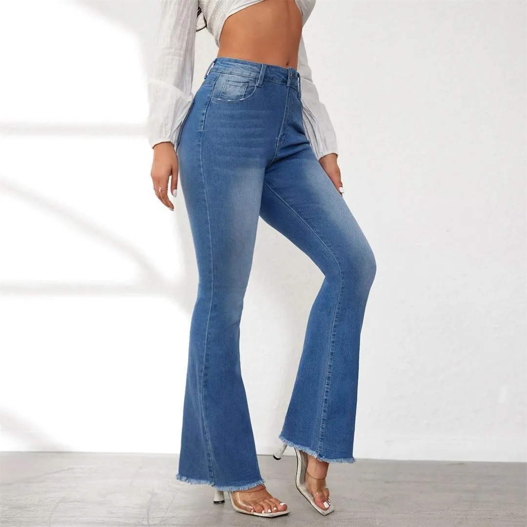 Women's Jeans Loose Mid Waist Boyfriend Style Vintage Stretch Straight Jeans