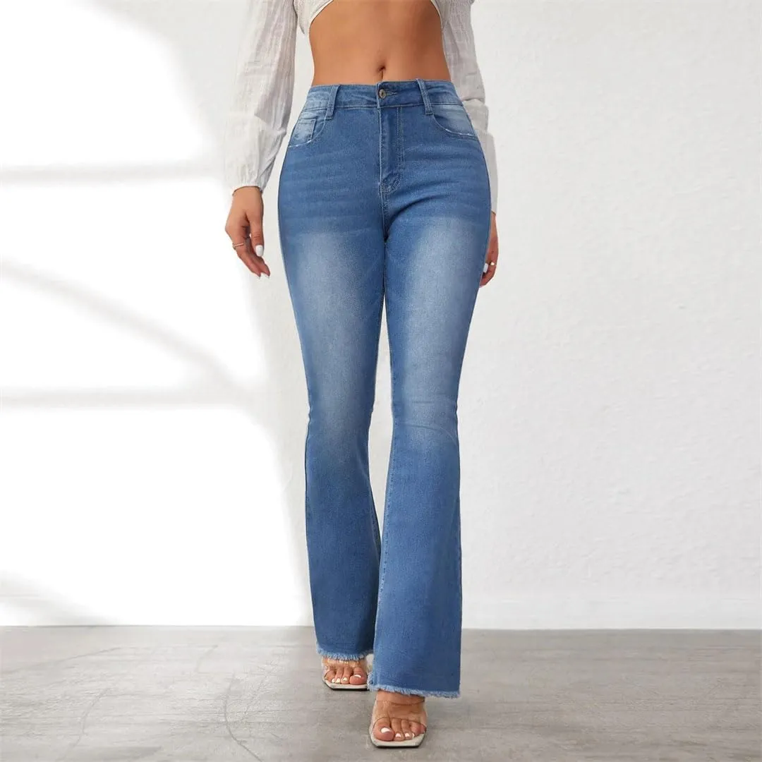 Women's Jeans Loose Mid Waist Boyfriend Style Vintage Stretch Straight Jeans
