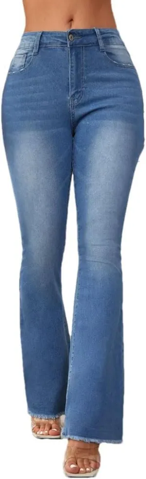 Women's Jeans Loose Mid Waist Boyfriend Style Vintage Stretch Straight Jeans